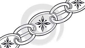 Elegant Chain Link with Decorative Interlocking Pattern, vector design Generative AI