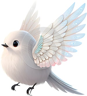 Charming Long-tailed tit bird clipart, perfect for nature-themed designs. photo