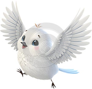 Charming Long-tailed tit bird clipart, perfect for nature-themed designs. photo