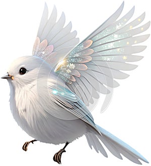 Charming Long-tailed tit bird clipart, perfect for nature-themed designs. photo