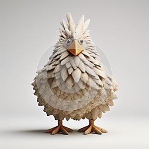 Elegant Chicken Figurine: A Fusion Of Concrete And Inventive Designs