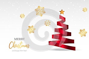 elegant christmas background with abstract tree vector illustration