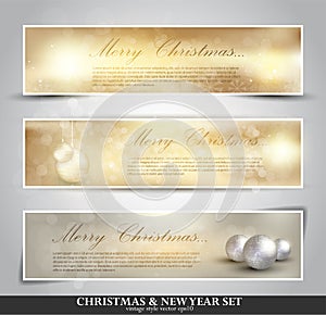Elegant Christmas background with snowflakes gold light