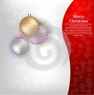 Elegant Christmas background with snowflakes gold light