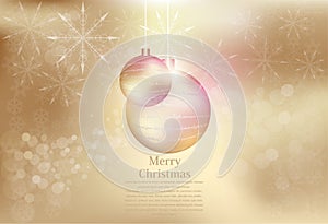 Elegant Christmas background with snowflakes gold light