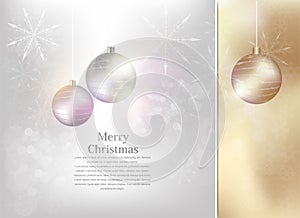 Elegant Christmas background with snowflakes gold light