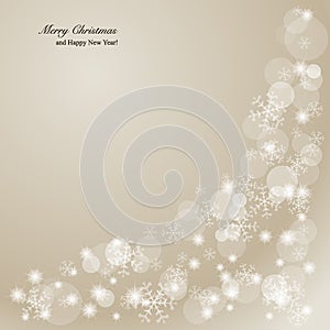 Elegant Christmas background with snowflakes and p