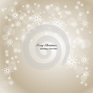 Elegant Christmas background with snowflakes and p