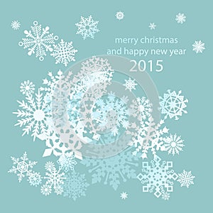 Elegant Christmas background with snowflakes place for text. Vector