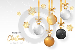 elegant christmas background with stylish christmas balls