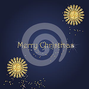 Elegant christmas background, two snowflakes