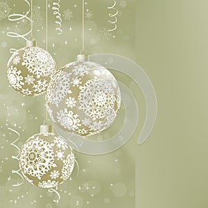 Elegant Christmas balls on abstract . EPS 8