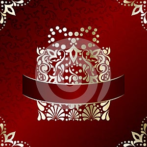 Elegant Christmas card with filigree present