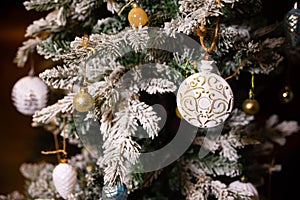 Elegant Christmas Tree Decorations in Festive Setting