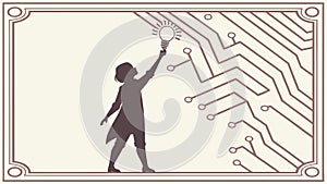 Elegant Circuit Board Pattern Vector Element, vector design Generative AI