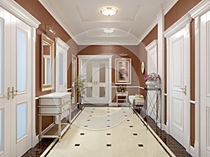 Elegant classic and luxurious hall interior design