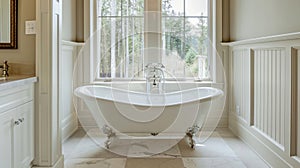 Elegant Clawfoot Tub in Luxurious Bathroom