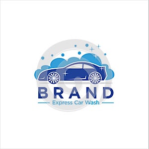 Elegant Clean Car Wash Logo Design Vector stock illustration Template