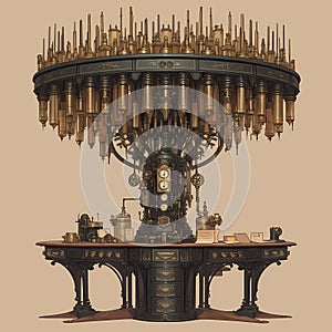 Elegant Clockwork Machine, Steampunk Artwork