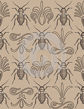 Elegant cockroach wallpaper repeating seamless