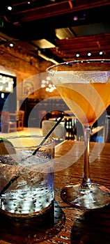 Elegant Cocktails on a Table