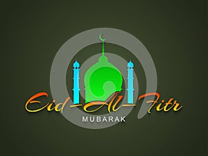 Elegant colorful text design of Eid Al Fitr mubarak.