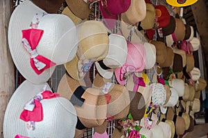 Elegant colorful women straw hats collection