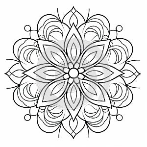 Free Pdf Flower Mandala Coloring Pages: Clean And Simple Line Art photo