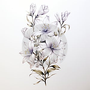 Elegant Composition Of Small White And Purple Wild Lilies