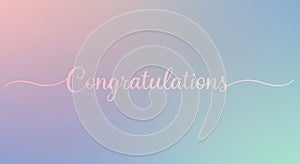 Elegant Congratulations Script Text with Soft Gradient Background