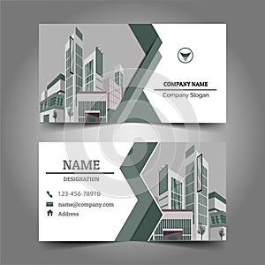 Elegant constructional business card template. photo