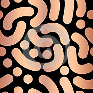 Elegant copper foil abstract handdrawn vector background. Curved