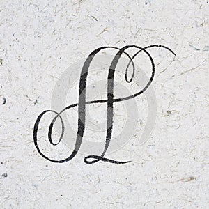 Elegant copperplate letter A. photo