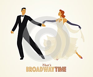 Elegant couple dancing retro style