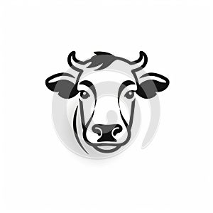 Elegant Cow Head Icon Design In The Style Of Bojan Jevtic