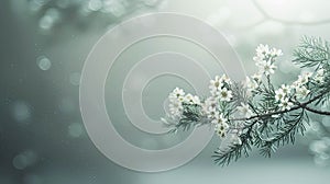 Elegant Creative Abstract Flowers Blurry Background In Twilight Verdure For Wedding Or Spring