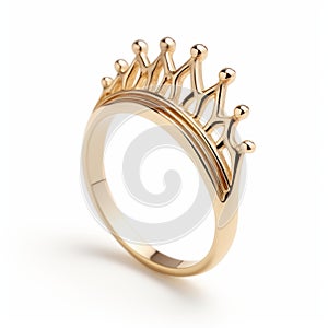 Elegant Crown Design Gold Ring - Inspired By Oliver Wetter