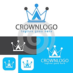 Elegant Crown logo. Simple and creative icon style.Modern minimal. Vector illustration