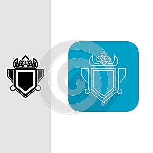 elegant crowned shield Favicon symbol and icon Template vector. highly creative monoline style icon symbol.