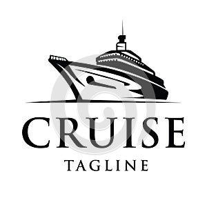 Elegant cruise ship logo design template