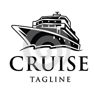 Elegant cruise ship logo design template