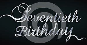 Seventieth Birthday Isolated Silver Wording on Transparent Background photo