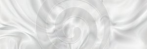 Elegant curve fluid Liquid white grey panoramic banner. Gradient Background. Flow Dynamic Design.