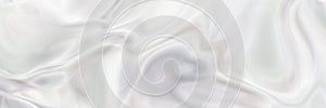 Elegant curve fluid Lliquid white grey panoramic banner. Gradient Background. Flow Dynamic Design