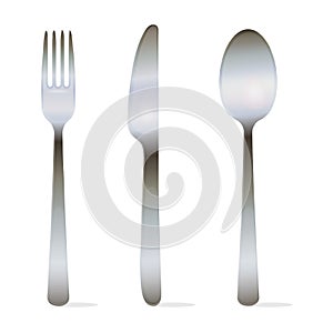 Elegant Cutlery set, detailed vector