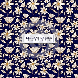 Elegant daisies Pattern Vector Illustration