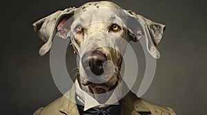 Elegant Dalmation Dog Portrait In Martin Wittfooth Style