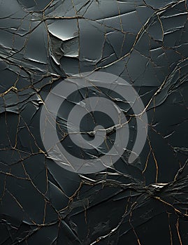 Elegant dark cracked veined surface - a luxurious background texture for a variety of design needs