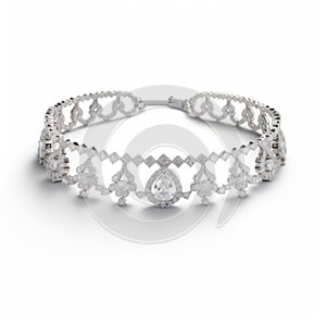 Elegant Diamond Studded Tiara Bracelet With Timeless Nostalgia Design