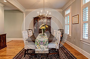 Elegant diningroom with beautiful furnishings photo